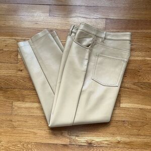Leather-like pants from Aritzia. Tan.